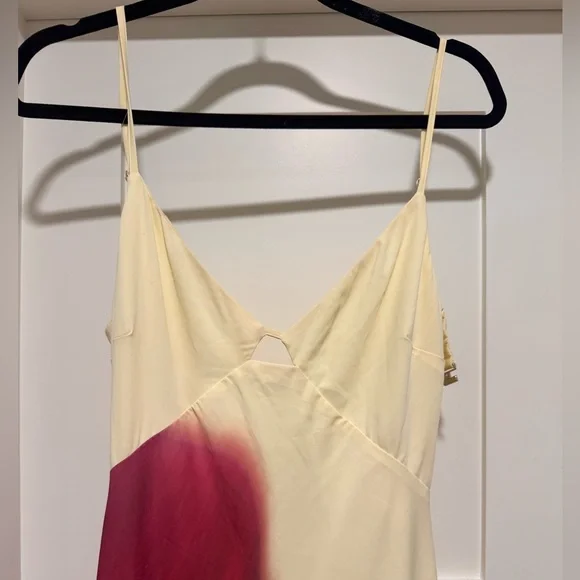 A&F Julia Slip Cutout Maxi Dress - Yellow M Tall - Picture 7 of 8